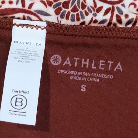 Athleta Bikini Bottom Aqualuxe Batik Mid Rise Women's Size Small Vacation Pool - Picture 3 of 4